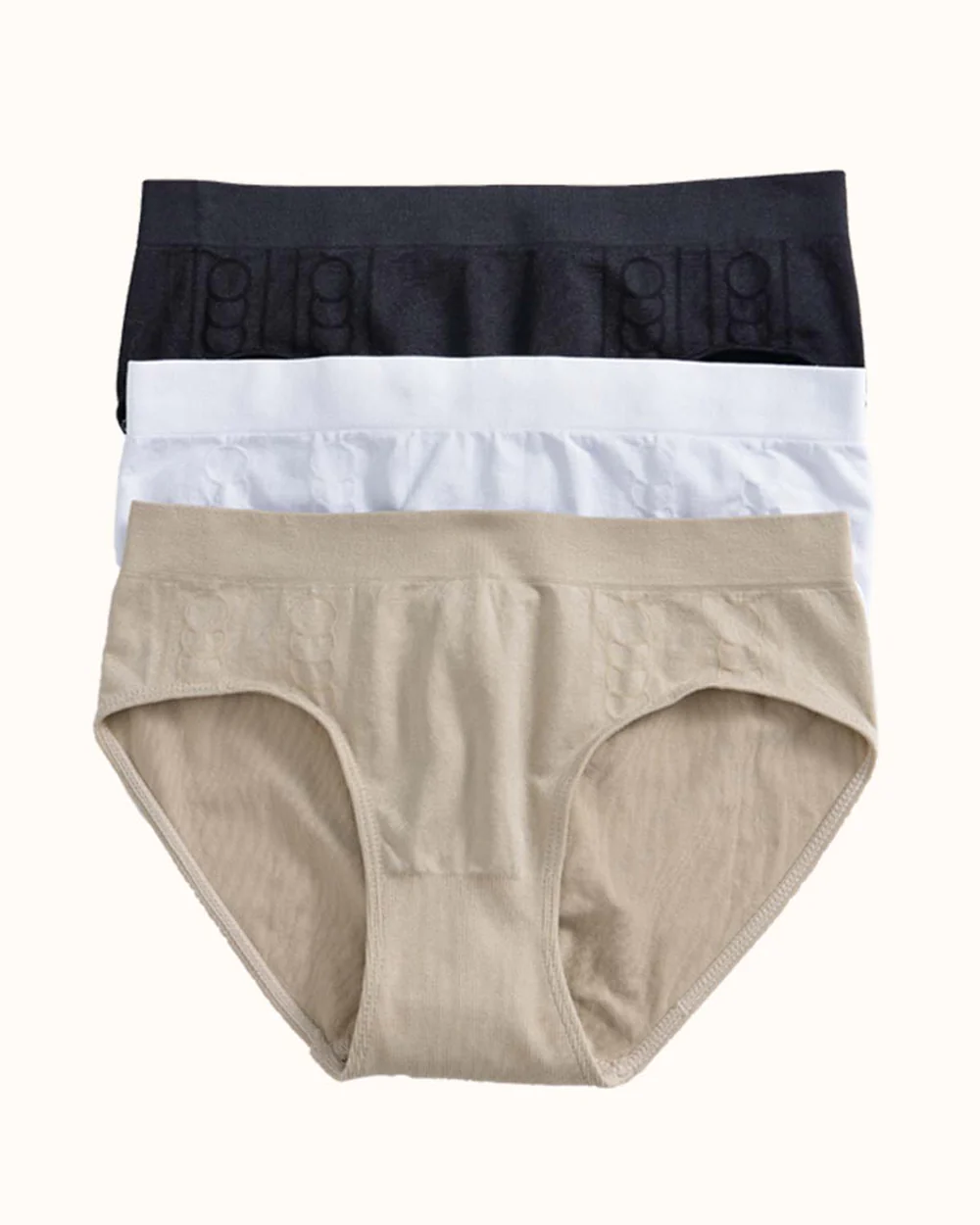 Style 9010 Medium Cut Panties Whole Carton (One Size, 160 Pcs of Each Color Black/White/Nude,480 Pcs in Total))