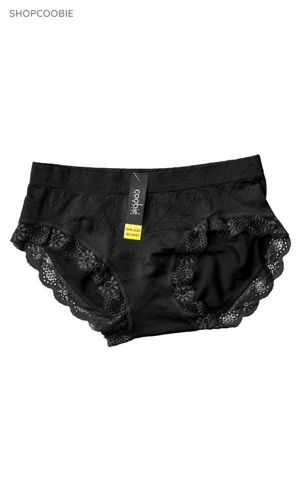 Style 9047 Lace Panties Whole Carton (One Size, 105 Pcs of Each Color Black/White/Pink, 315 Pcs in Total)