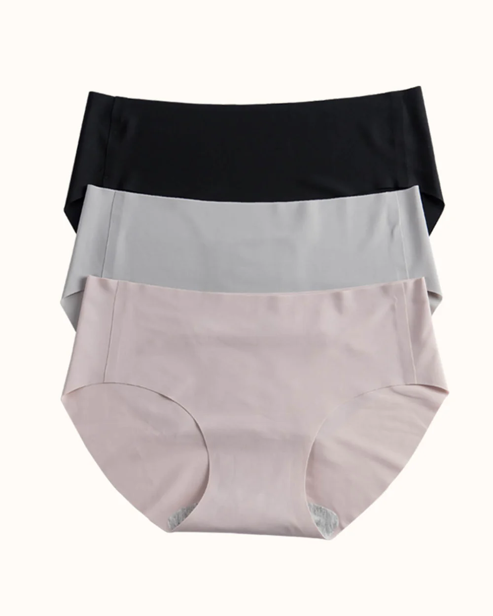 Style 1862 Invisible Seamless Panties Whole Carton ( 230 Pcs of Each Color Pink/Grey/Black, 690Pcs in Total)