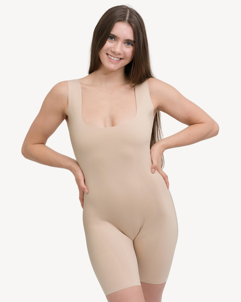 FORMeasy Seamless Long Leg Braless Body Shaper, Adjust Straps Open Bust,  (WYOB) : : Clothing, Shoes & Accessories