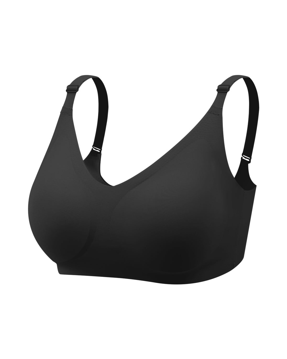 opvise Women Bra See-through Mesh Back Closure Striped Spaghetti Strap  Breast Support Padded U-shaped Back Brassiere Inner Wear Clothes Black M
